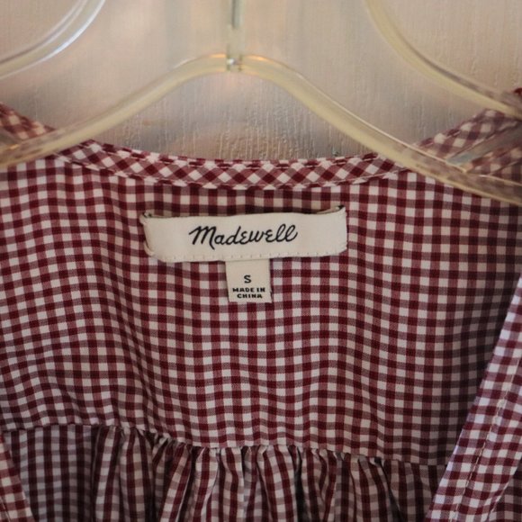 NWOT Madewell Wrap Top in Gingham Check - Picture 3 of 8